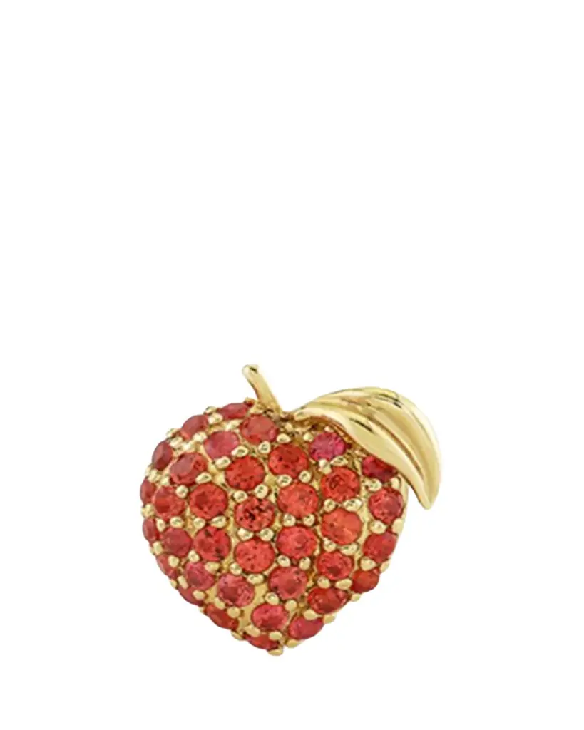 Sydney Evan 14K Orange Sapphire Peach Stud Earring, Single (Left)