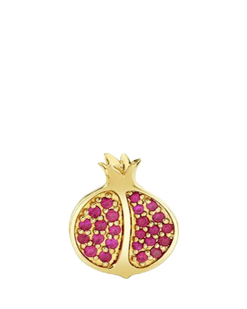 Sydney Evan 14K Ruby Pomegranate Stud Earring, Single (Left)