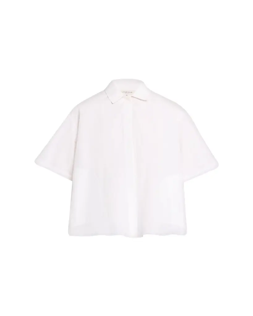 Lafayette 148 New York Pleated Cotton Shirt