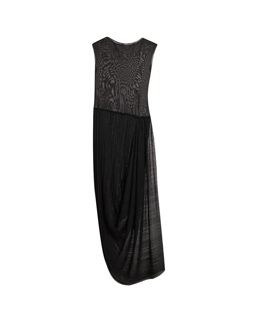 Balmain Flechage Semi-Sheer Draped Dress