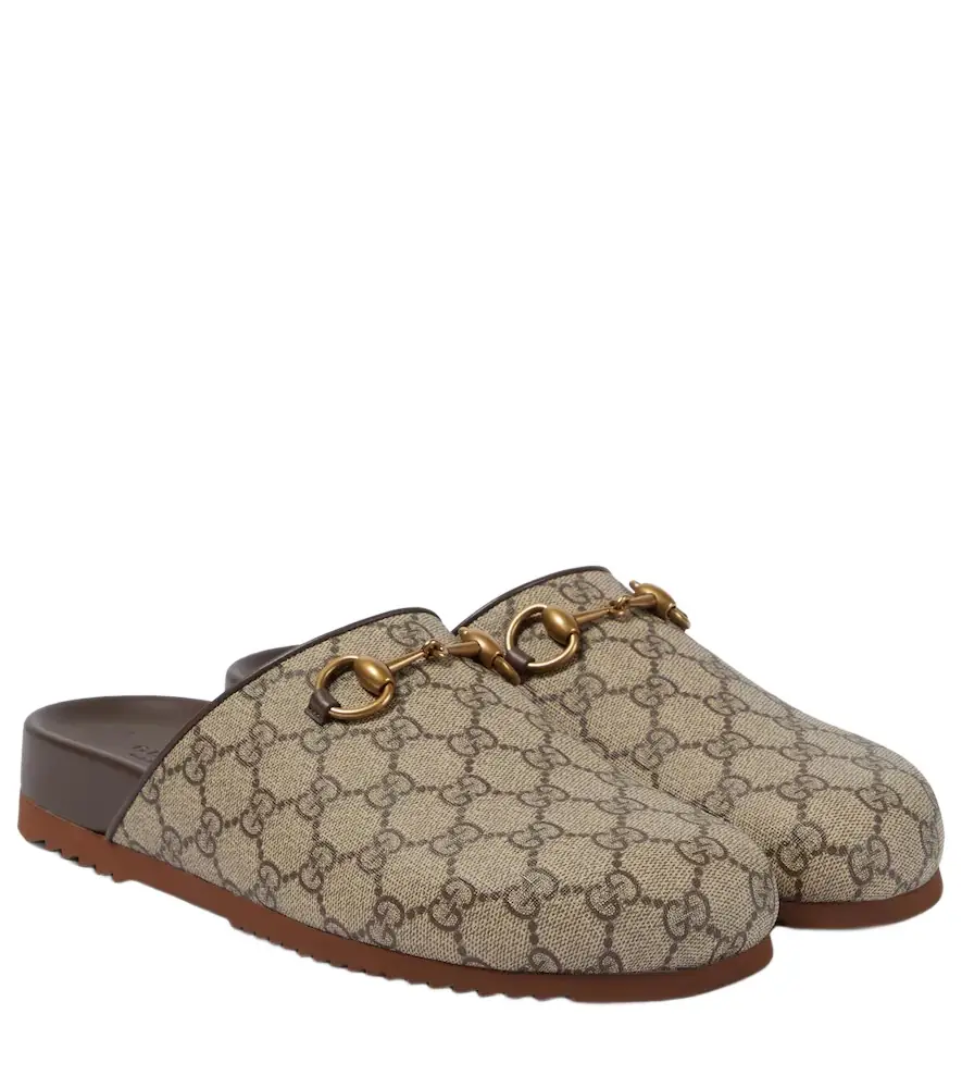 Gucci GG Supreme Horsebit mules