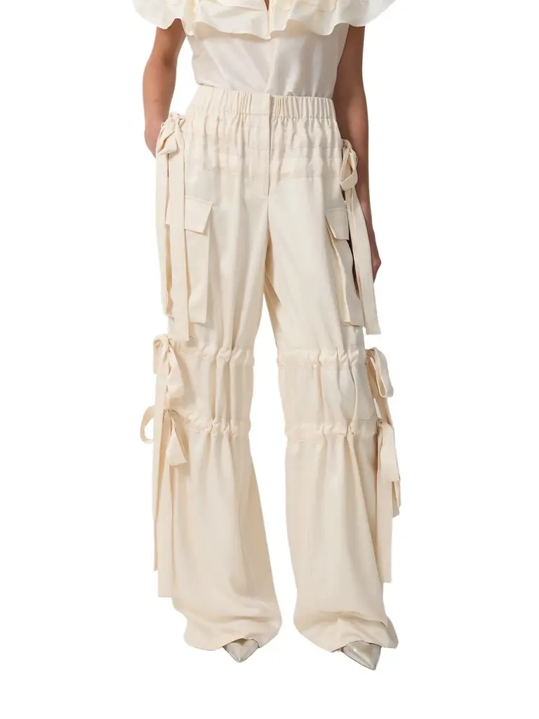 Aknvas The Odin trousers in cream satin