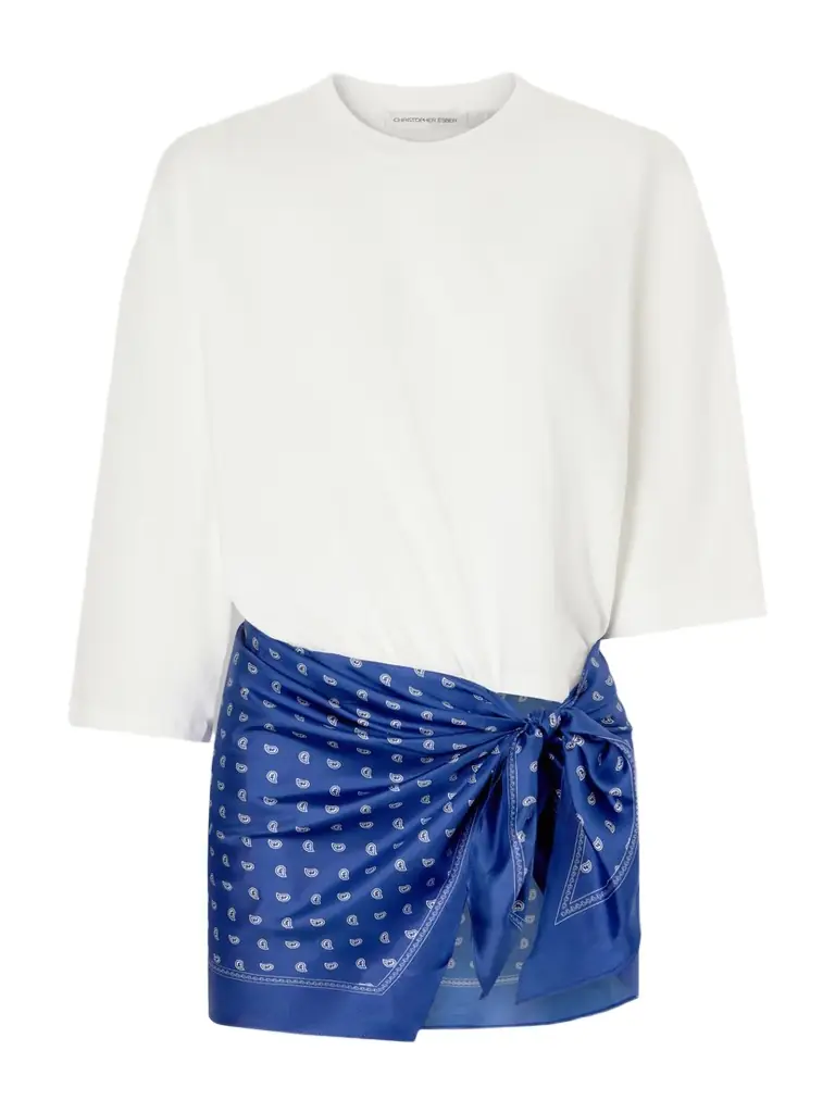 Christopher Esber Bandana Printed Cotton And Silk-blend T-shirt