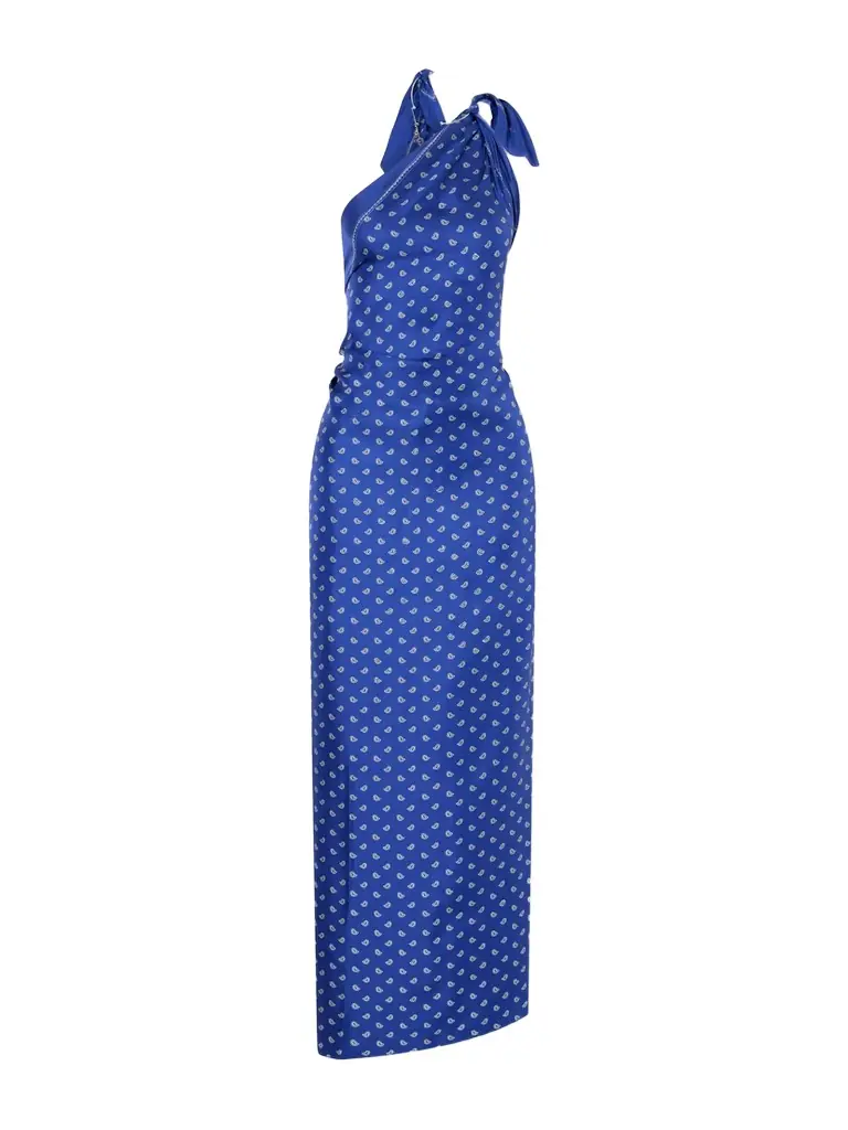 Christopher Esber Bandana Printed Silk Twill Maxi Dress