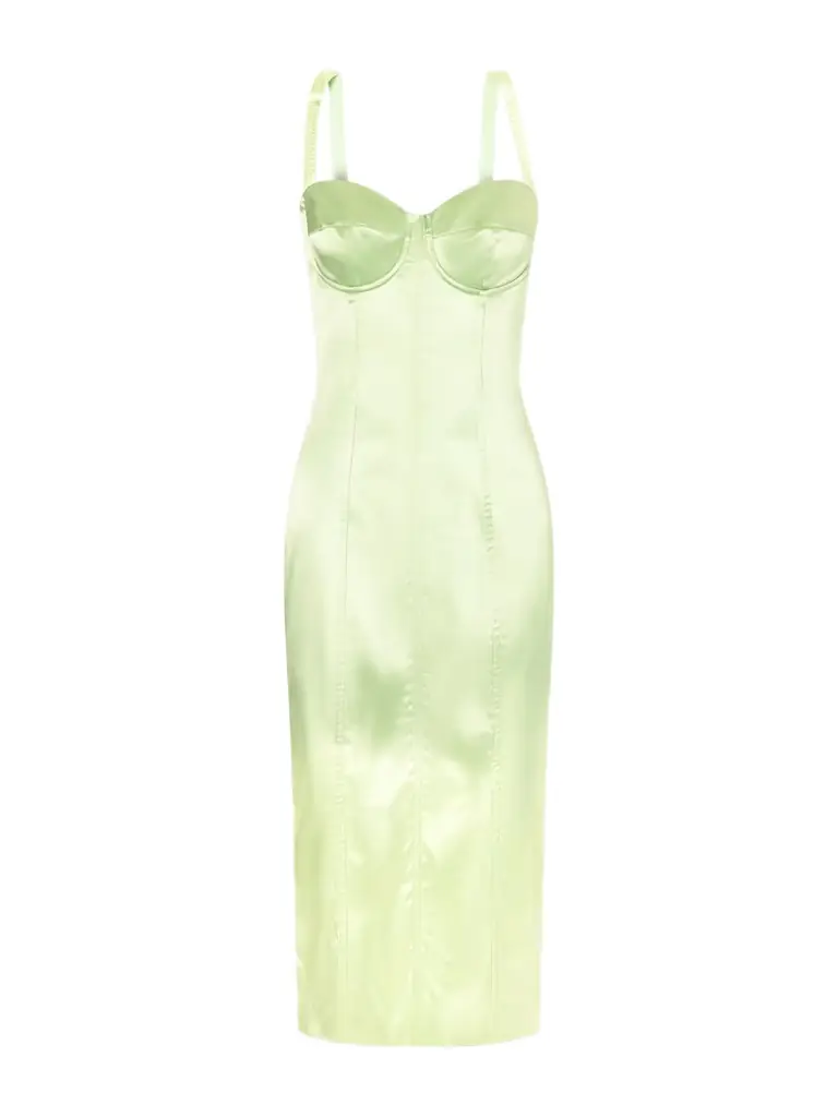 Dolce & Gabbana Satin Bustier Midi Dress