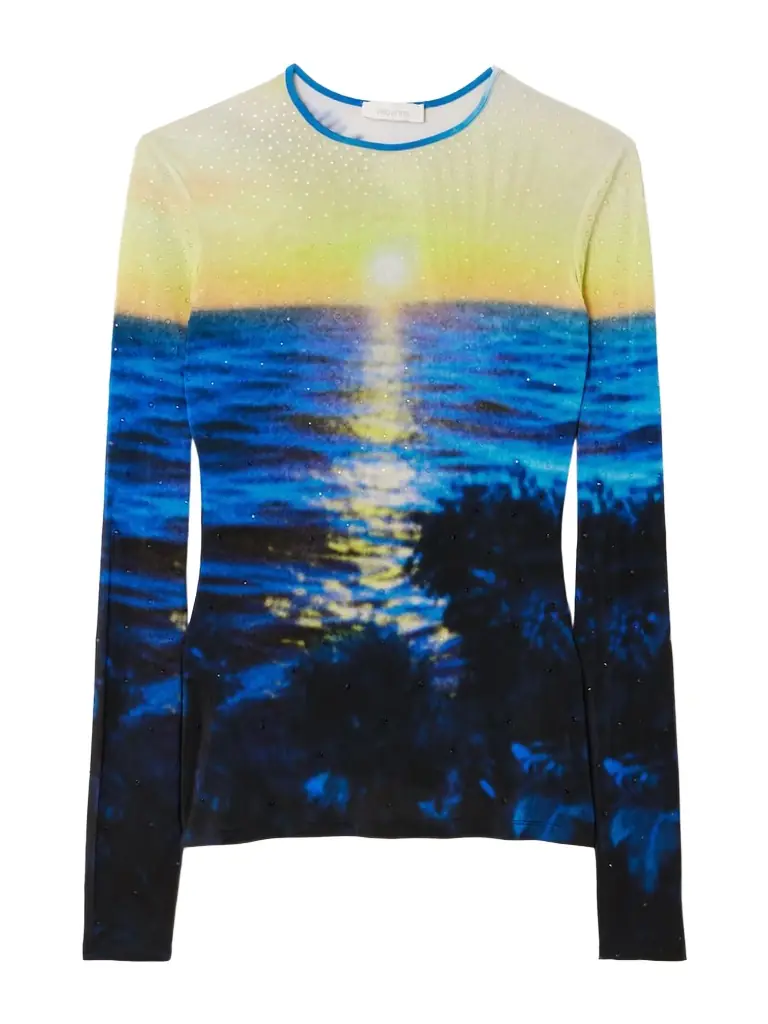 Rabanne Crystal-embellished Printed Jersey T-shirt