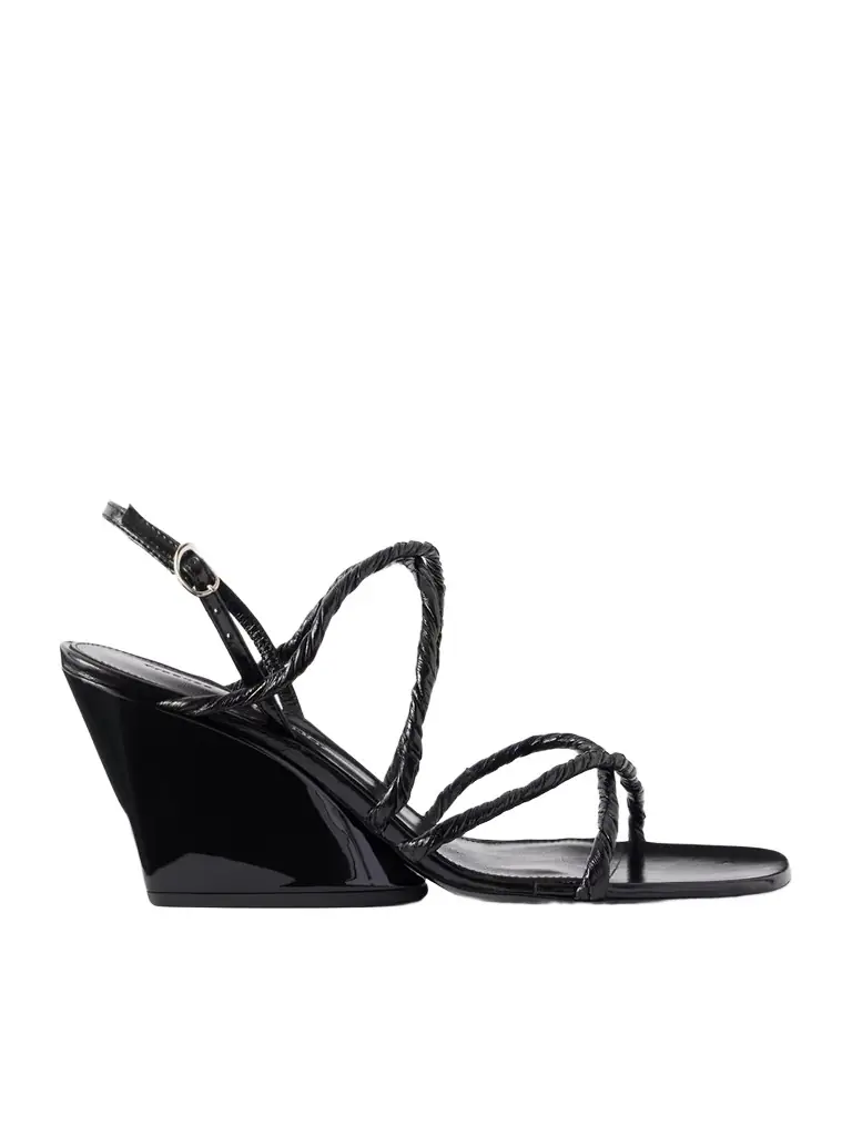 Proenza Schouler Twist Slant Leather Wedge Sandals