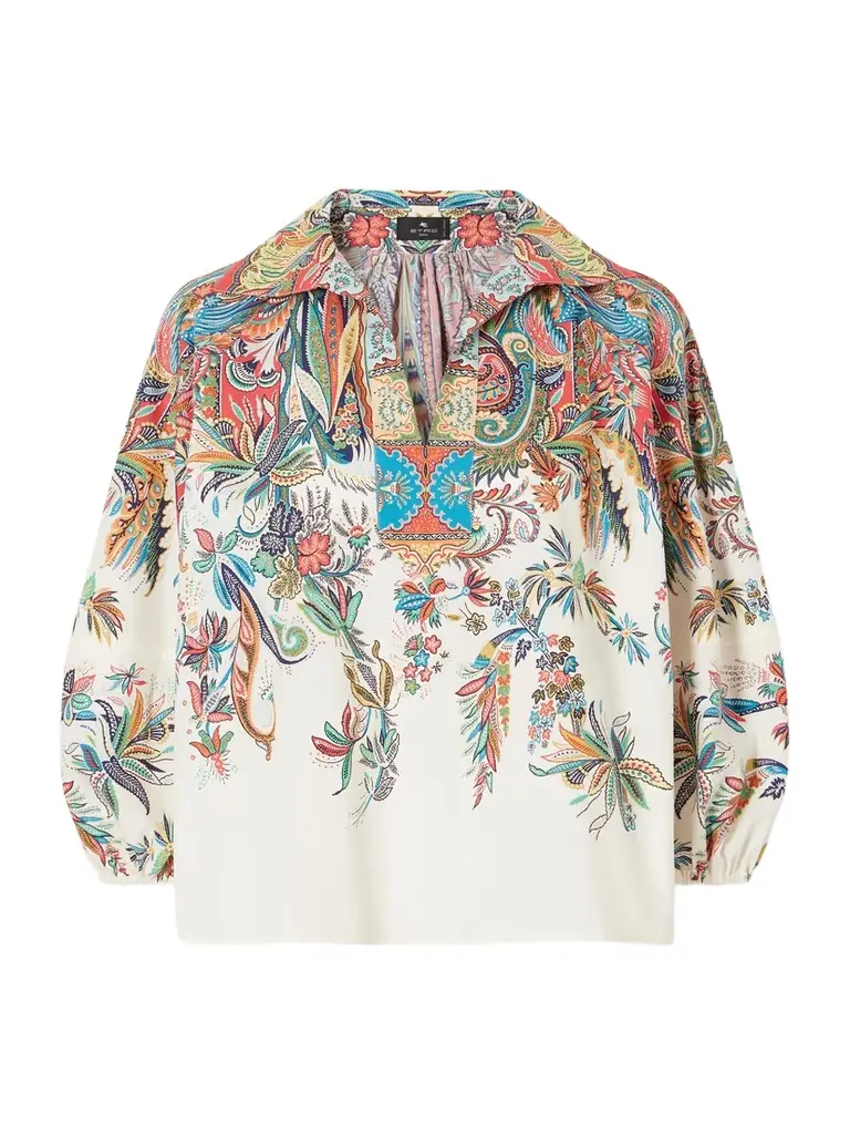 Etro Floral-print Cotton-poplin Blouse