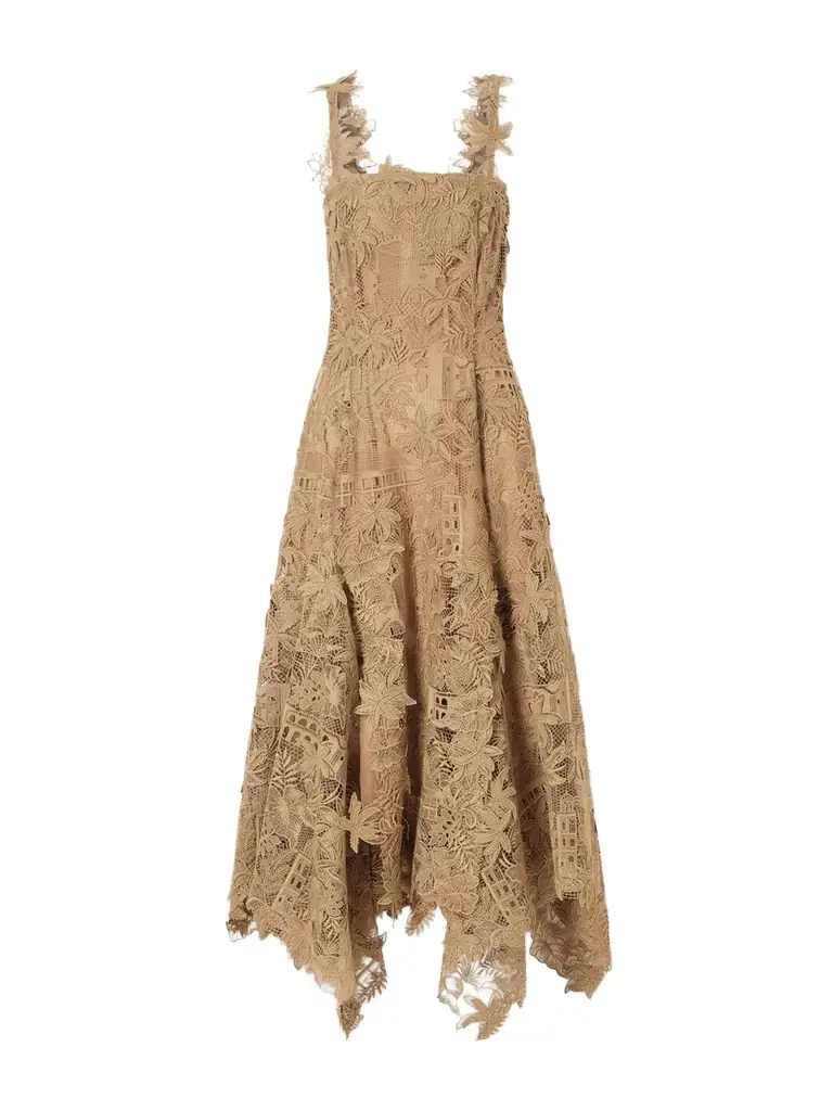Oscar de la Renta Guipure-lace Midi Dress