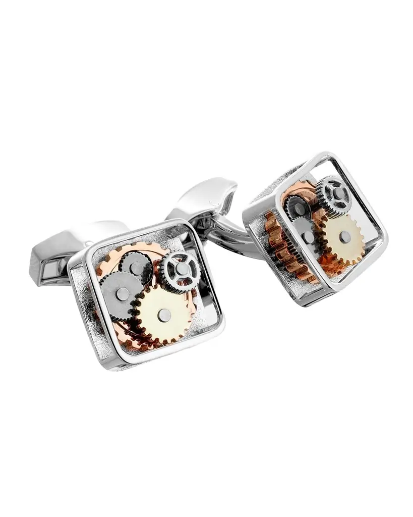 Tateossian Gunmetal Gear Cuff Links, Brass