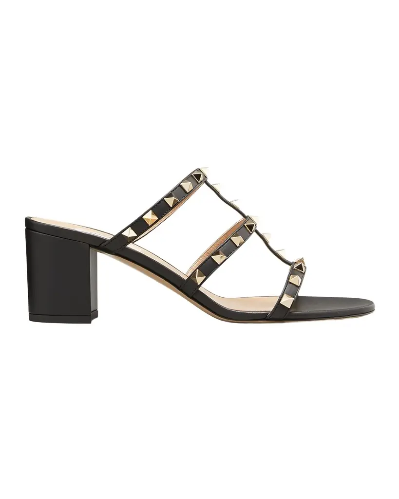 Valentino Garavani Rockstud Caged 60mm Slide Sandals