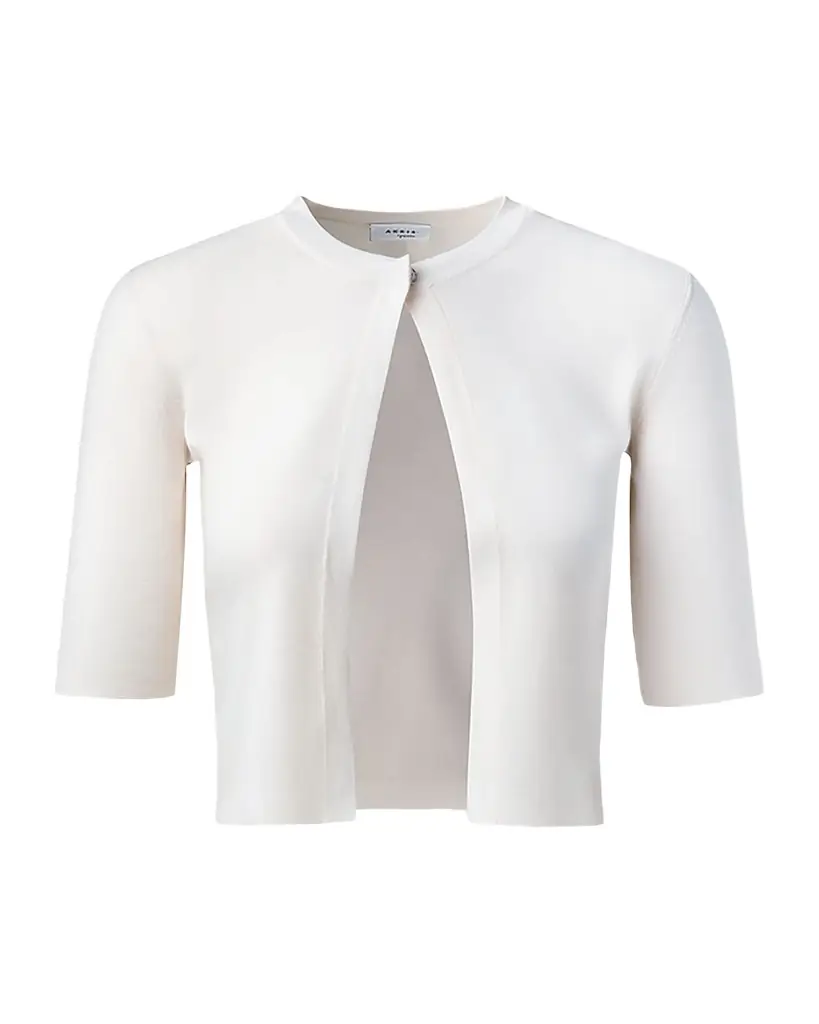 Akris punto Half-Sleeve Short Cardigan