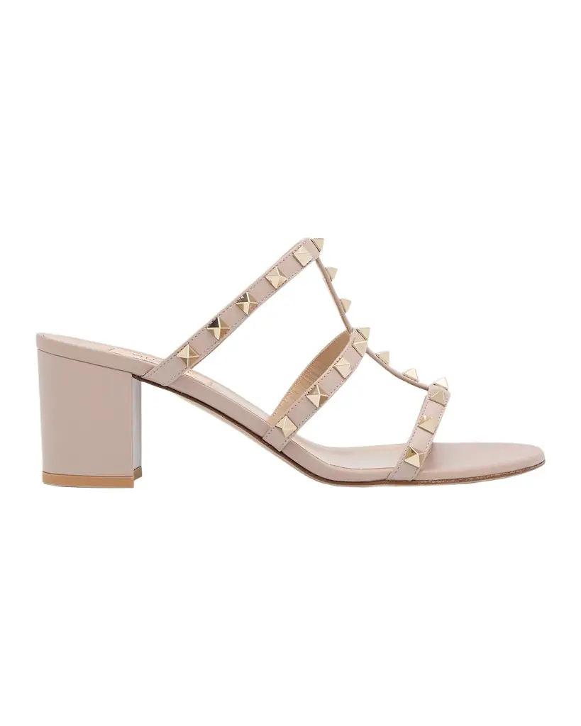 Valentino Garavani Rockstud Caged 60mm Slide Sandals