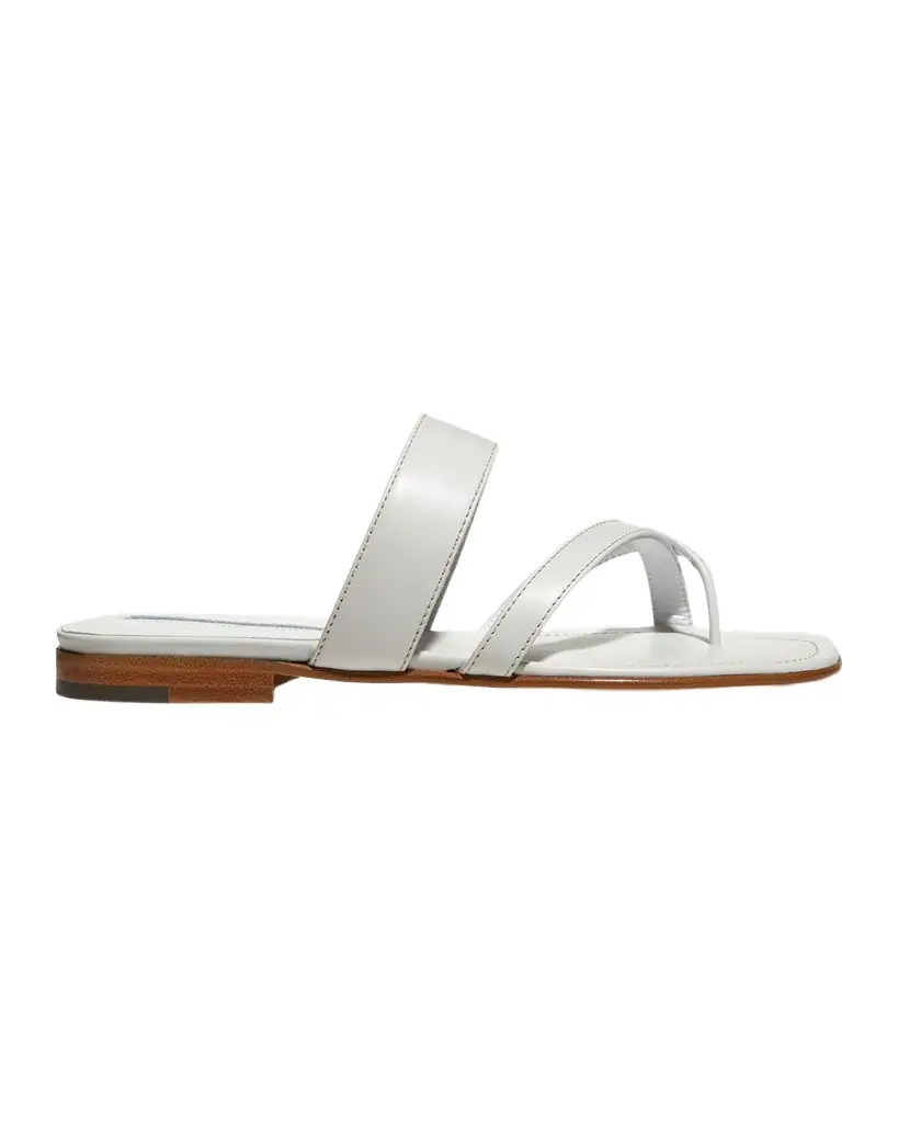 Manolo Blahnik Susa Flat Leather Sandals