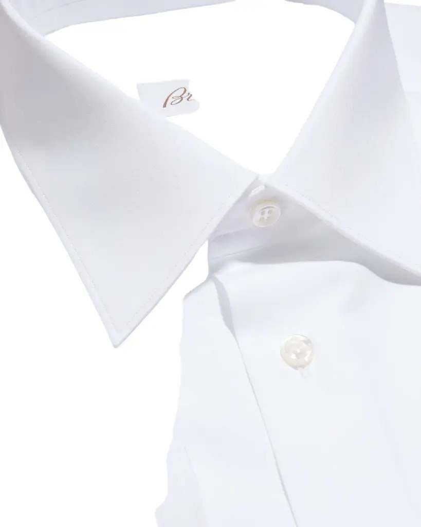 Brioni Wardrobe Essential Solid Dress Shirt, White