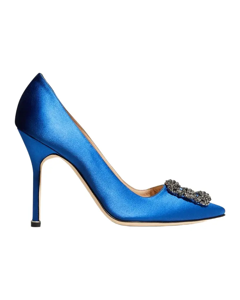 Manolo Blahnik Hangisi 105mm Satin High-Heel Pumps