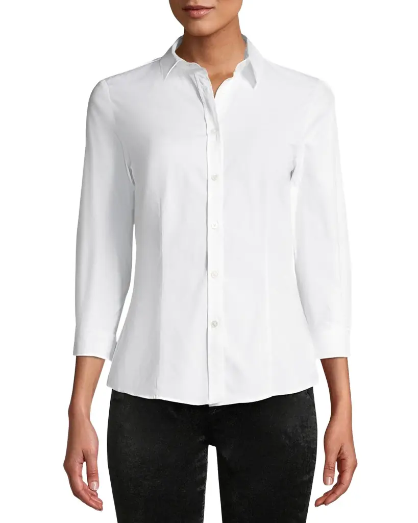 Carolina Herrera Classic Cotton Button-Front Shirt
