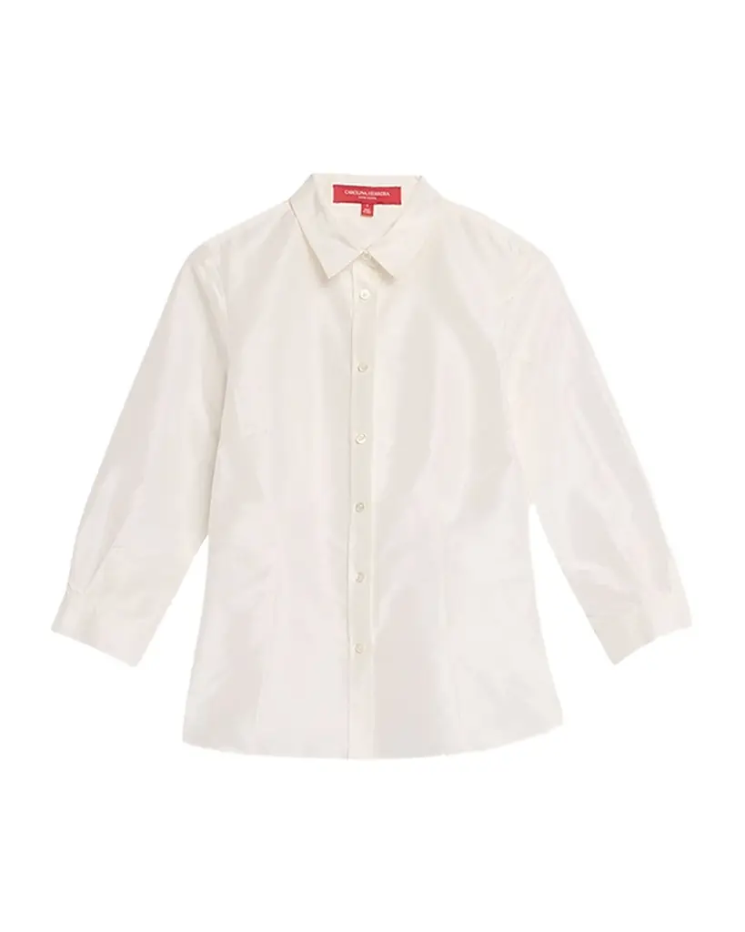 Carolina Herrera Taffeta Button-Front Shirt