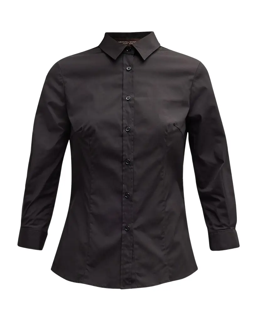 Carolina Herrera Classic Cotton Button-Front Shirt