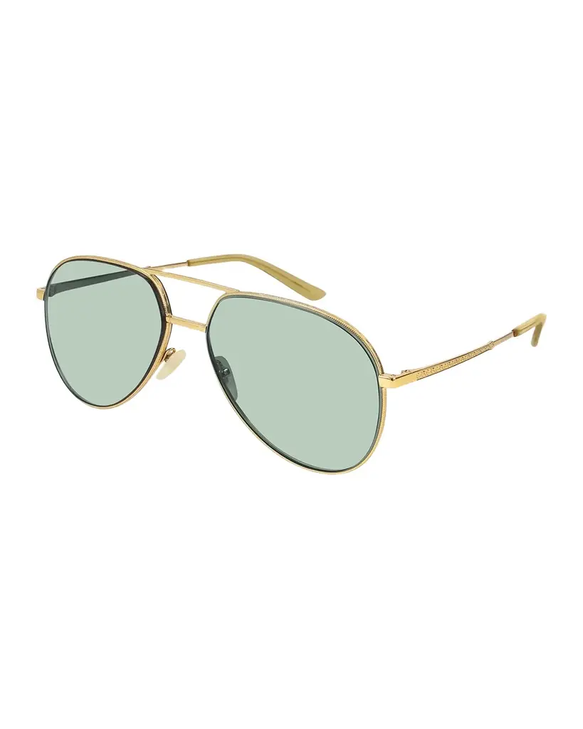 Gucci Men 's Metal Aviator Sunglasses