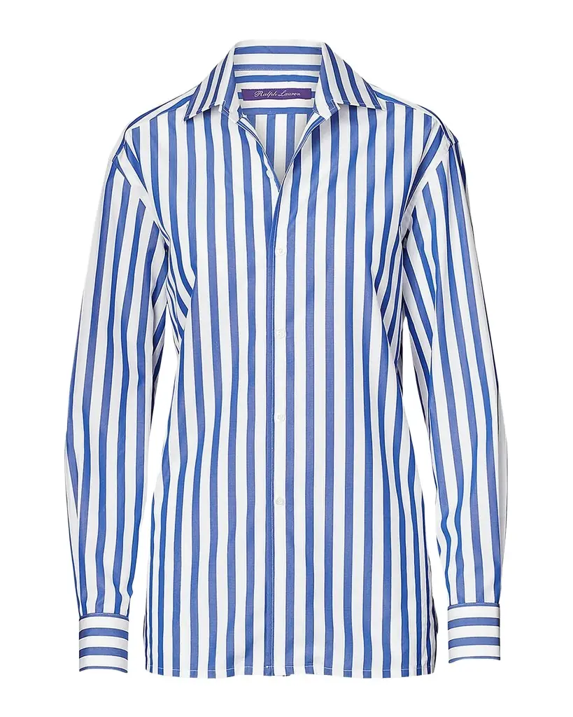 Ralph Lauren Collection Capri Relaxed-Fit Striped Cotton Shirt