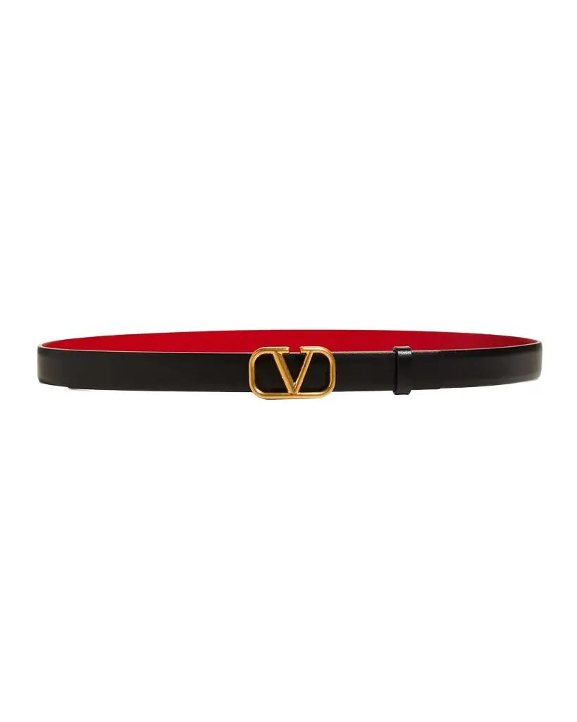 Valentino Garavani VLogo Leather Belt, 20mm