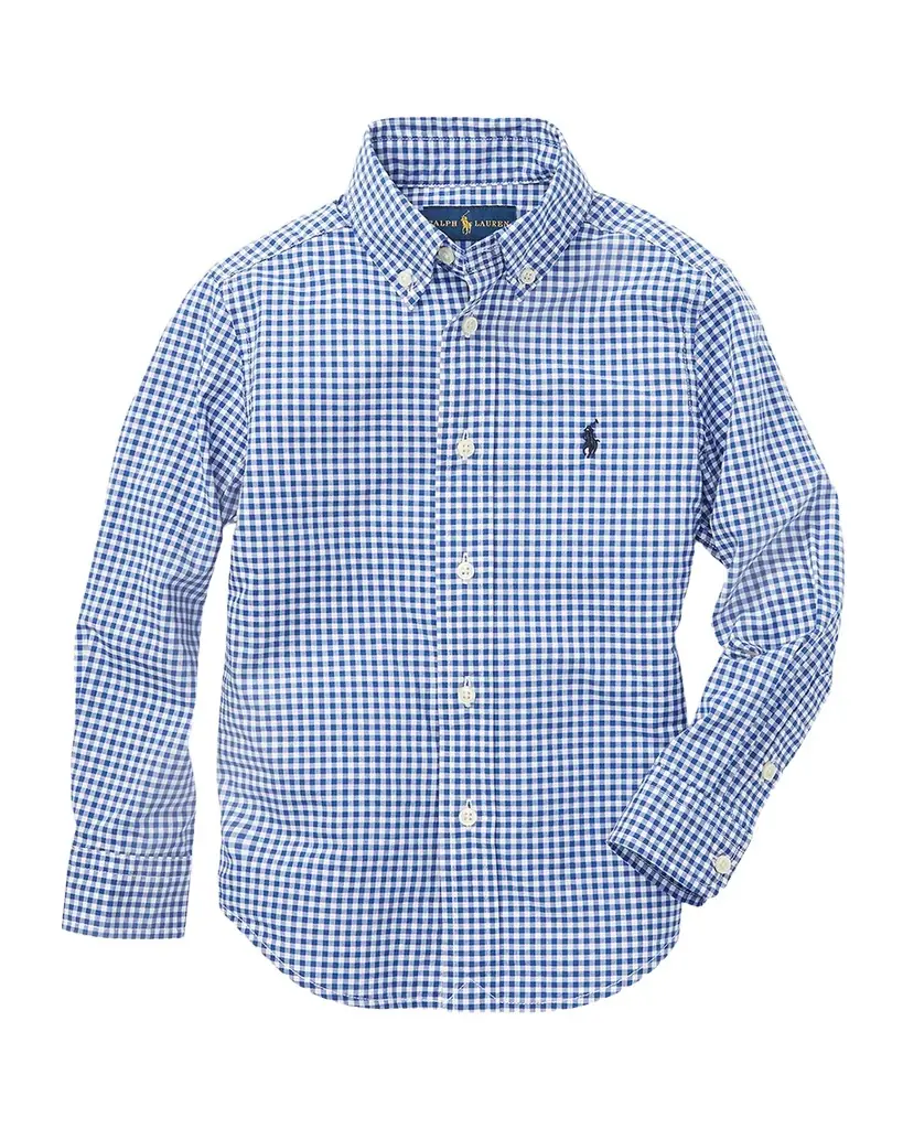 Polo Ralph Lauren Poplin Woven Gingham Sport Shirt, Size 2-7