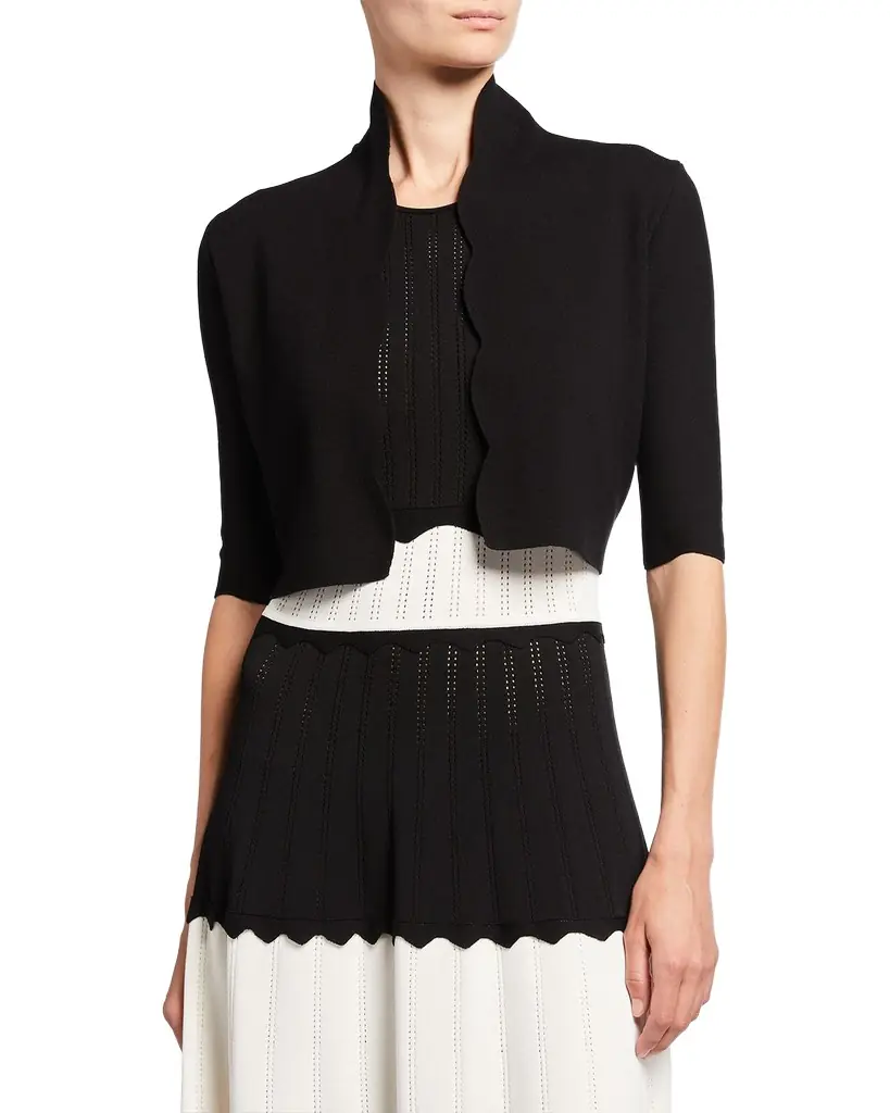 Lela Rose Scalloped Bolero Cardigan