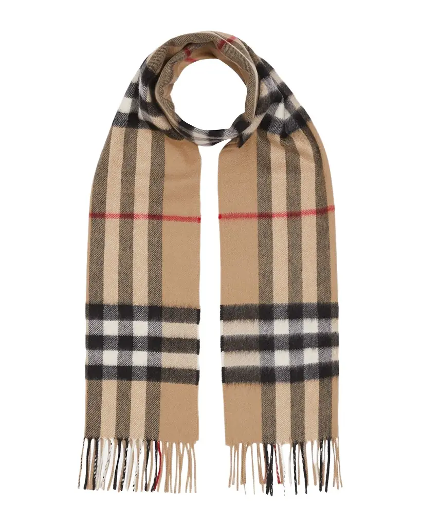 Burberry Men 's Giant Check Cashmere Scarf