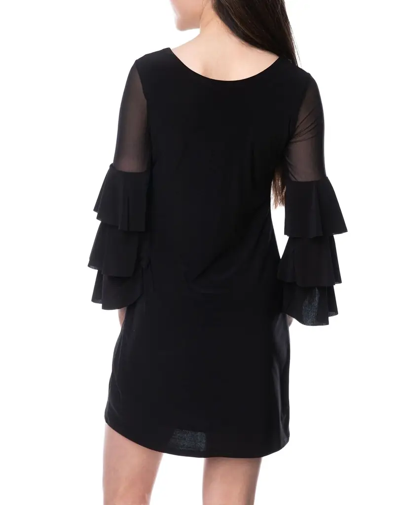 Un Deux Trois Girl 's Tiered Sleeve Sheath Dress, Size -16