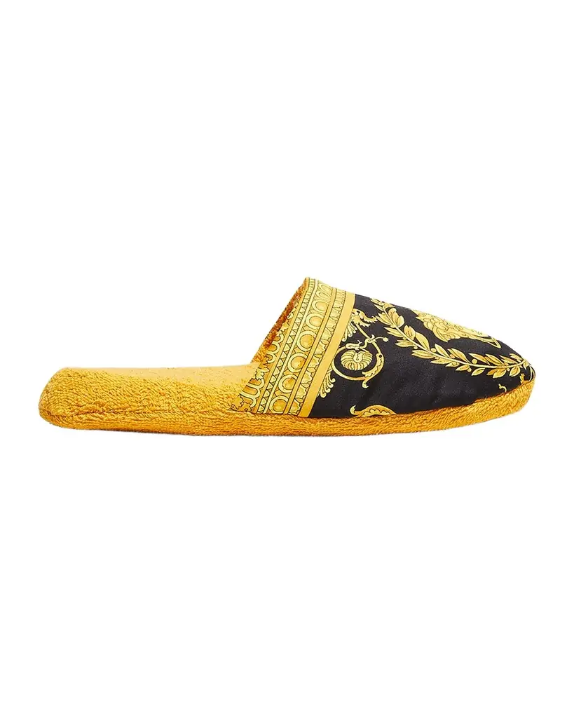 Versace Men 's Barocco-Print Mule Slippers