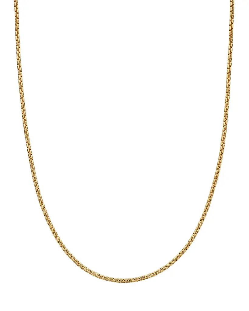 David Yurman Men 's Box Chain Necklace in 18K Gold, 1.7mm, 24"L