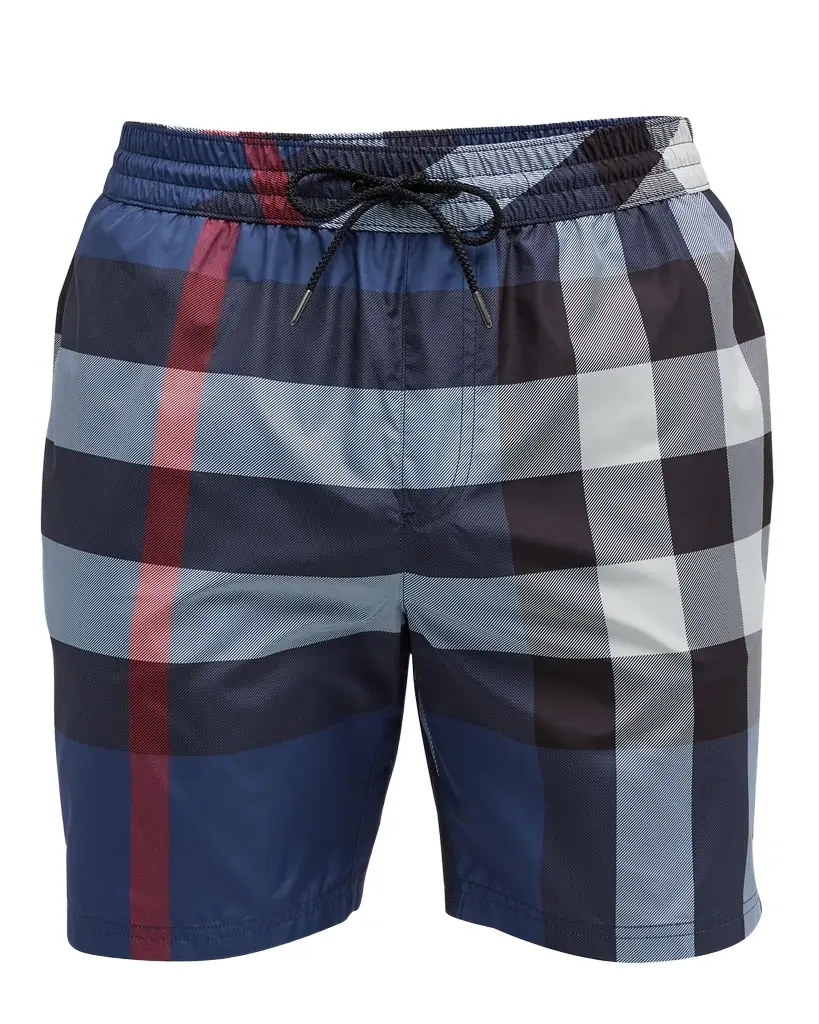 Burberry Men 's Guildes Signature Check Swim Trunks