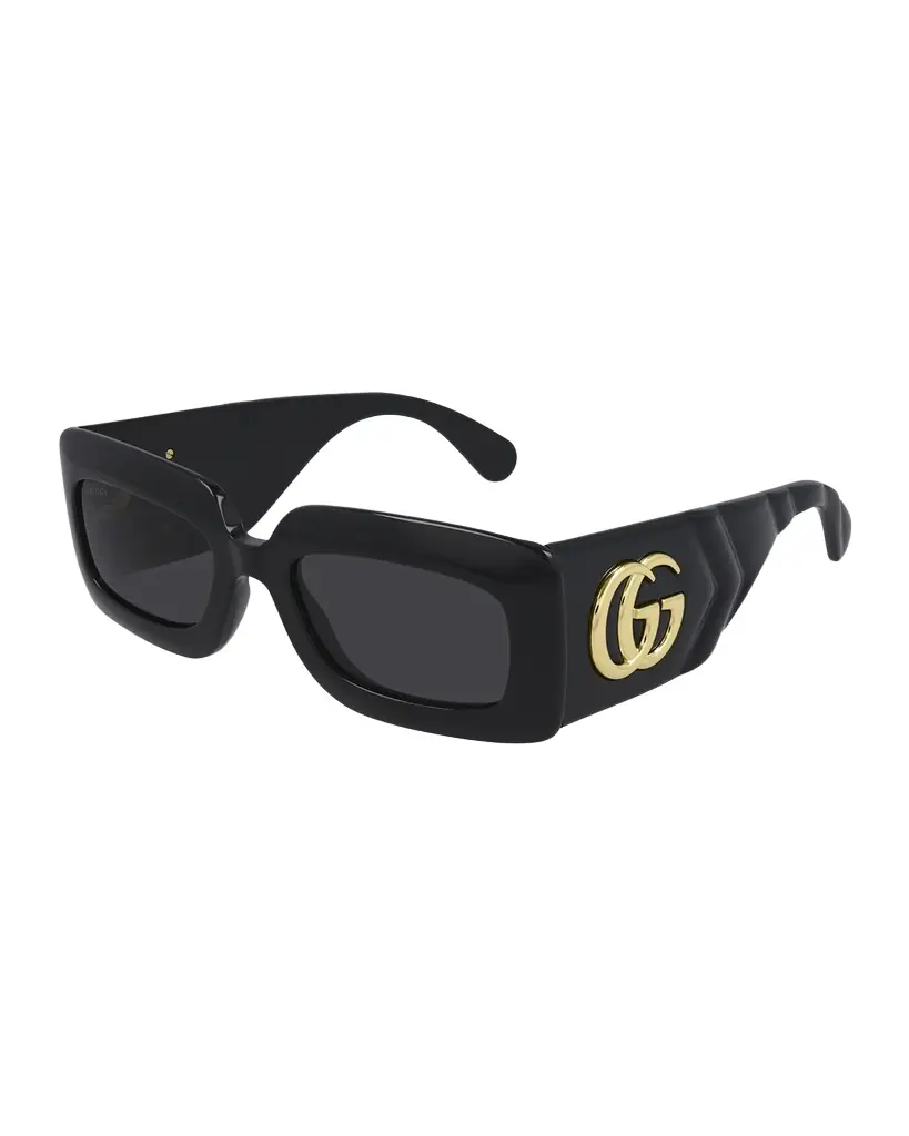 Gucci Oversized Rectangular Acetate Sunglasses