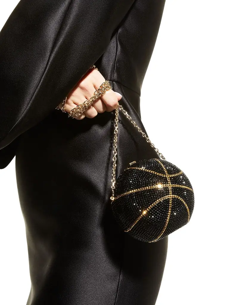 Judith Leiber Couture Basketball Crystal Sphere Clutch Bag
