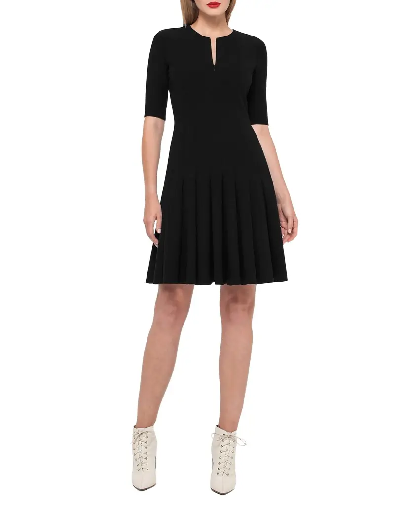 Akris Elbow-Sleeve Zip-Front Dress