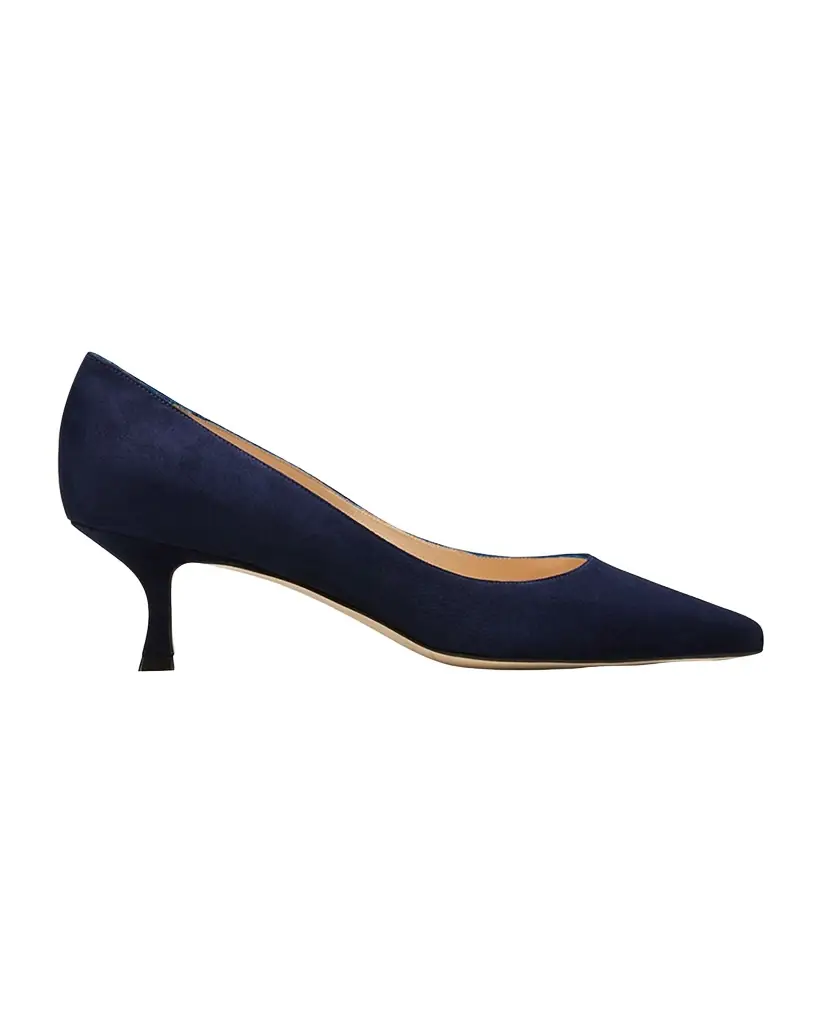 Manolo Blahnik 50mm Srila Suede Kitten Heel Pumps