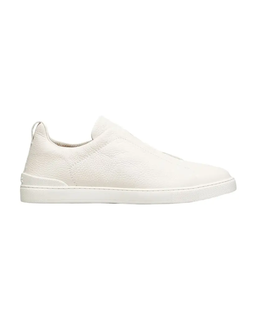 ZEGNA Men 's Triple Stitch Deerskin Leather Sneakers - Women's Shoes