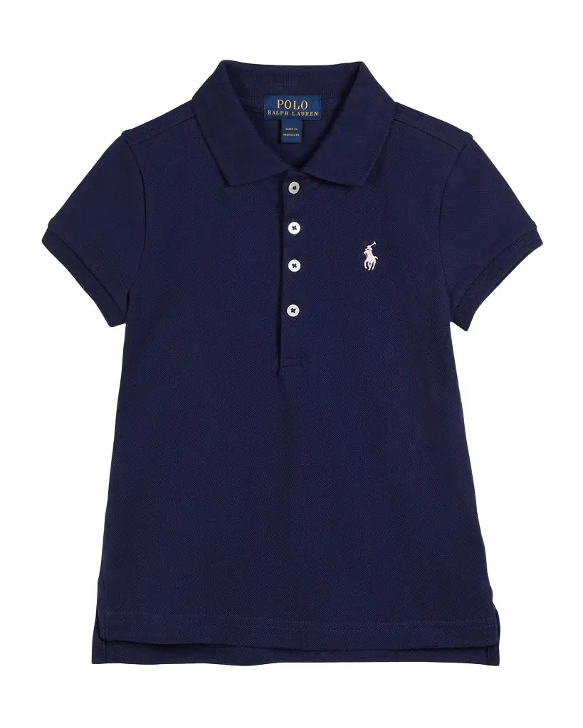 Polo Ralph Lauren Girl 's Logo Embroidered Short-Sleeve Polo Shirt, Size 2-6X