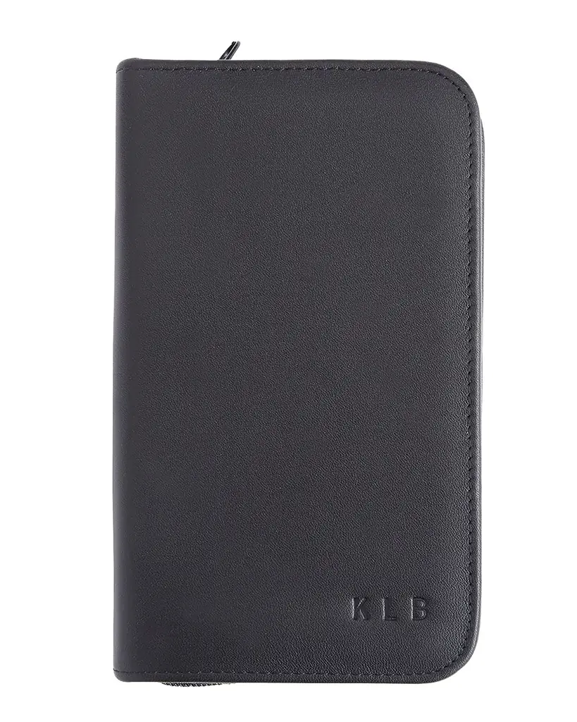 ROYCE New York Monogrammed Leather Travel Grooming Toiletry Kit, Personalized