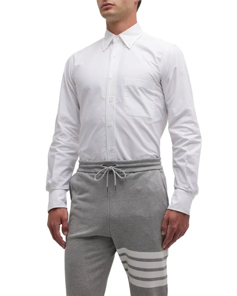 Thom Browne Men 's Classic Sport Shirt w/ Stripes