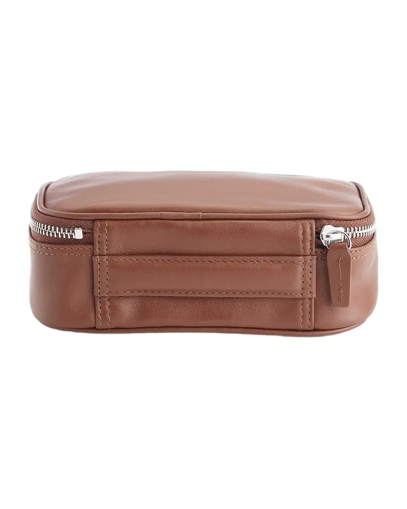 ROYCE New York Monogrammed Travel Tech Organizer Leather Case