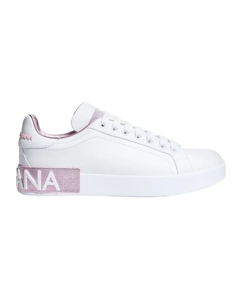 Dolce & Gabbana Portofino Bicolor Logo Low-Top Sneakers