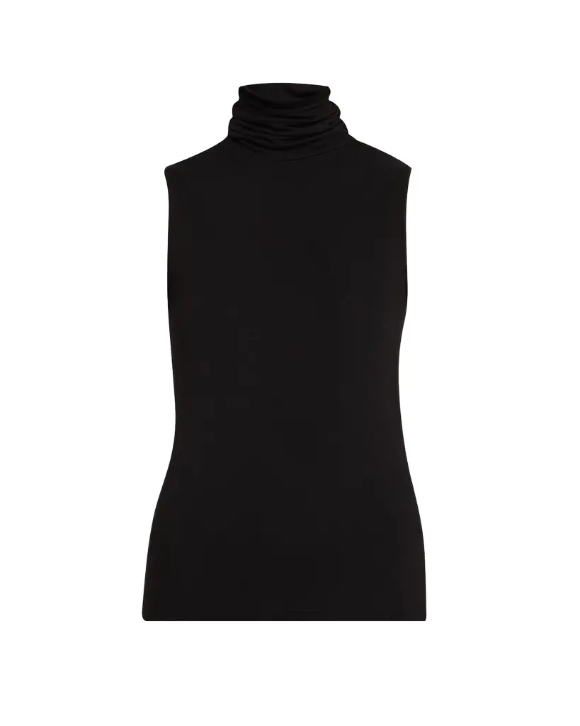 Majestic Filatures Soft Touch Viscose Sleeveless Turtleneck Top