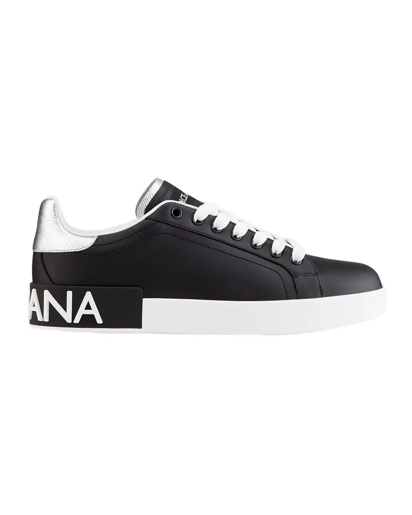 Dolce & Gabbana Leather Logo Low-Top Sneakers