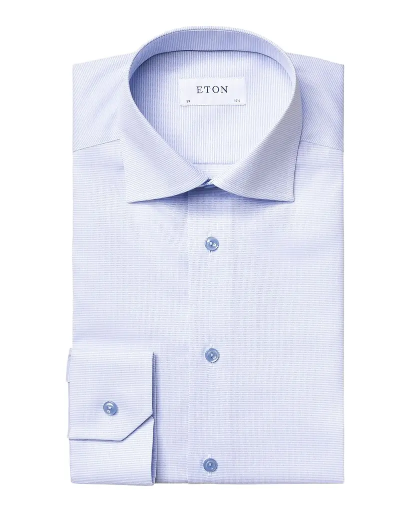 Eton Men 's Contemporary Fit Textured Solid Shirt