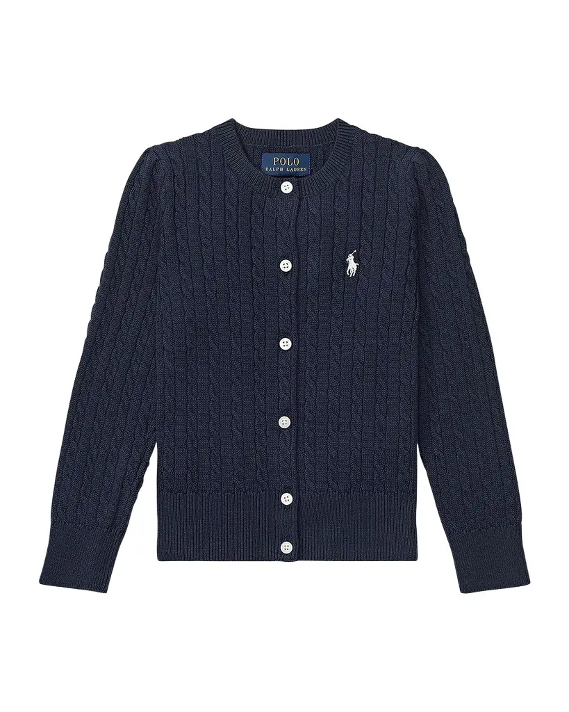 Polo Ralph Lauren Girl 's Cable-Knit Ribbed Cardigan, Size -6X