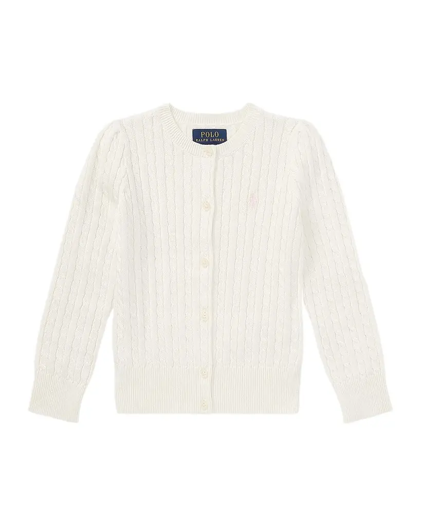 Polo Ralph Lauren Girl 's Cable-Knit Ribbed Cardigan, Size -6X