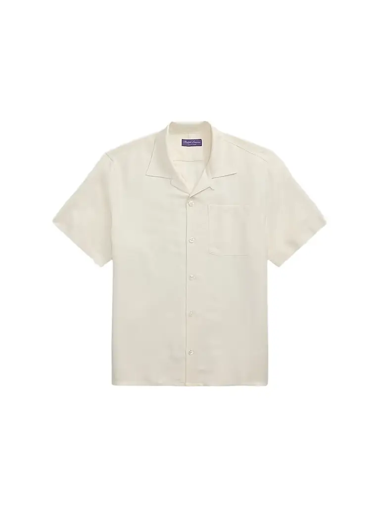 Ralph Lauren Purple Label Men's Silk-Linen Camp Shirt - Classic Cream