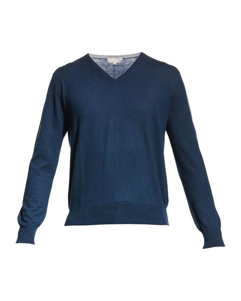 Neiman Marcus Men 's Extra Lightweight Wool-Cashmere V-Neck Sweater